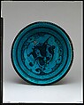 Bowl, Stonepaste;  painted and incised under transparent turquoise glaze